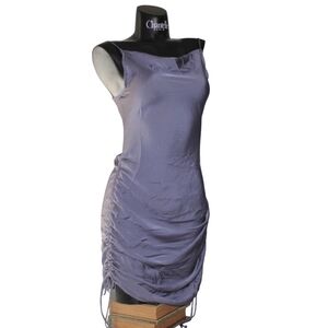 Free people gray slip Dress With Adjustable Ruching Sides With Tie Ups